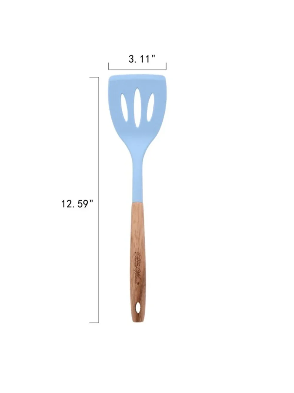 The Woman Pioneer Blue 10-Piece Silicone-Tipped Wood Handles Cooking Utensil